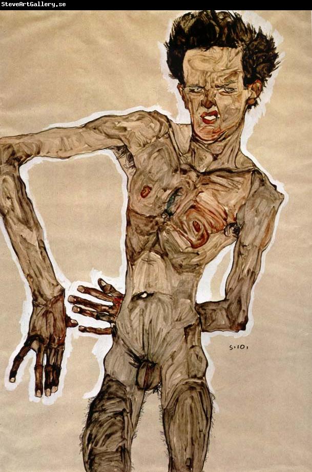 Egon Schiele Standing Male Nude